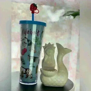 California 24oz Tumbler with Strawberry straw topper. New.